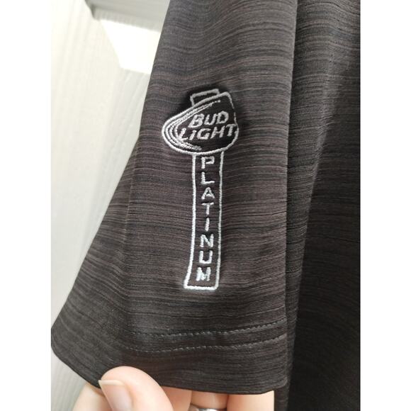 PUMA Men's Size XL Bud Light Platinum Black Short Sleeve Golf Polo Shirt - Picture 4 of 9